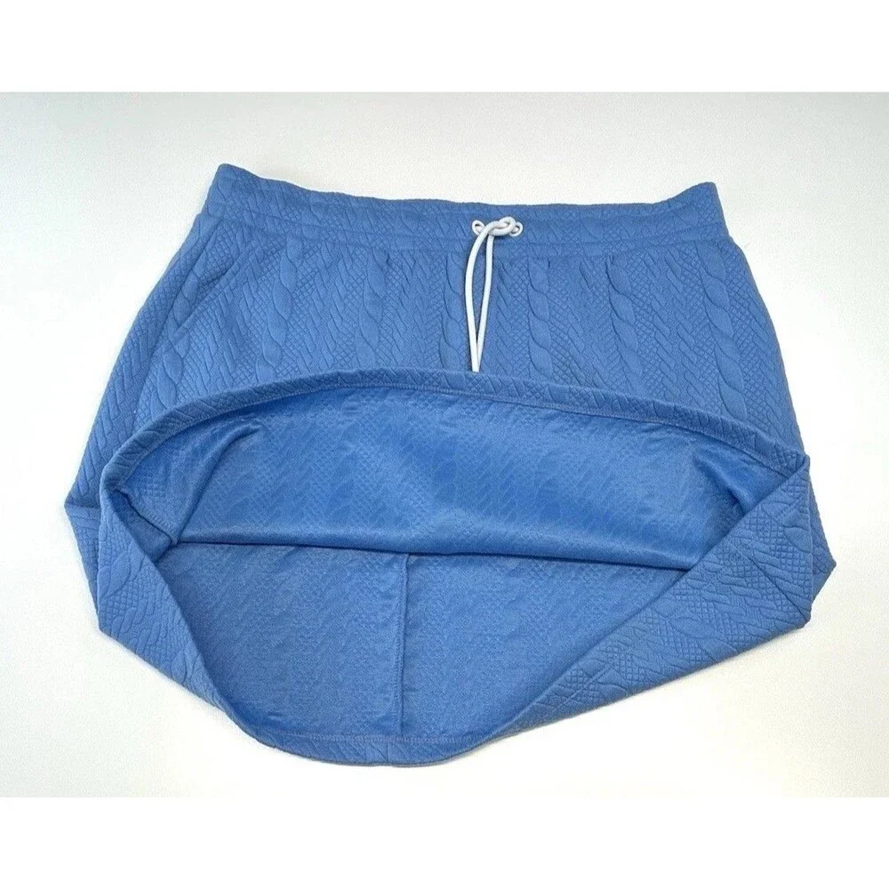 T by Talbots Women's L Cable Jacquard Skirt Drawstring Pockets